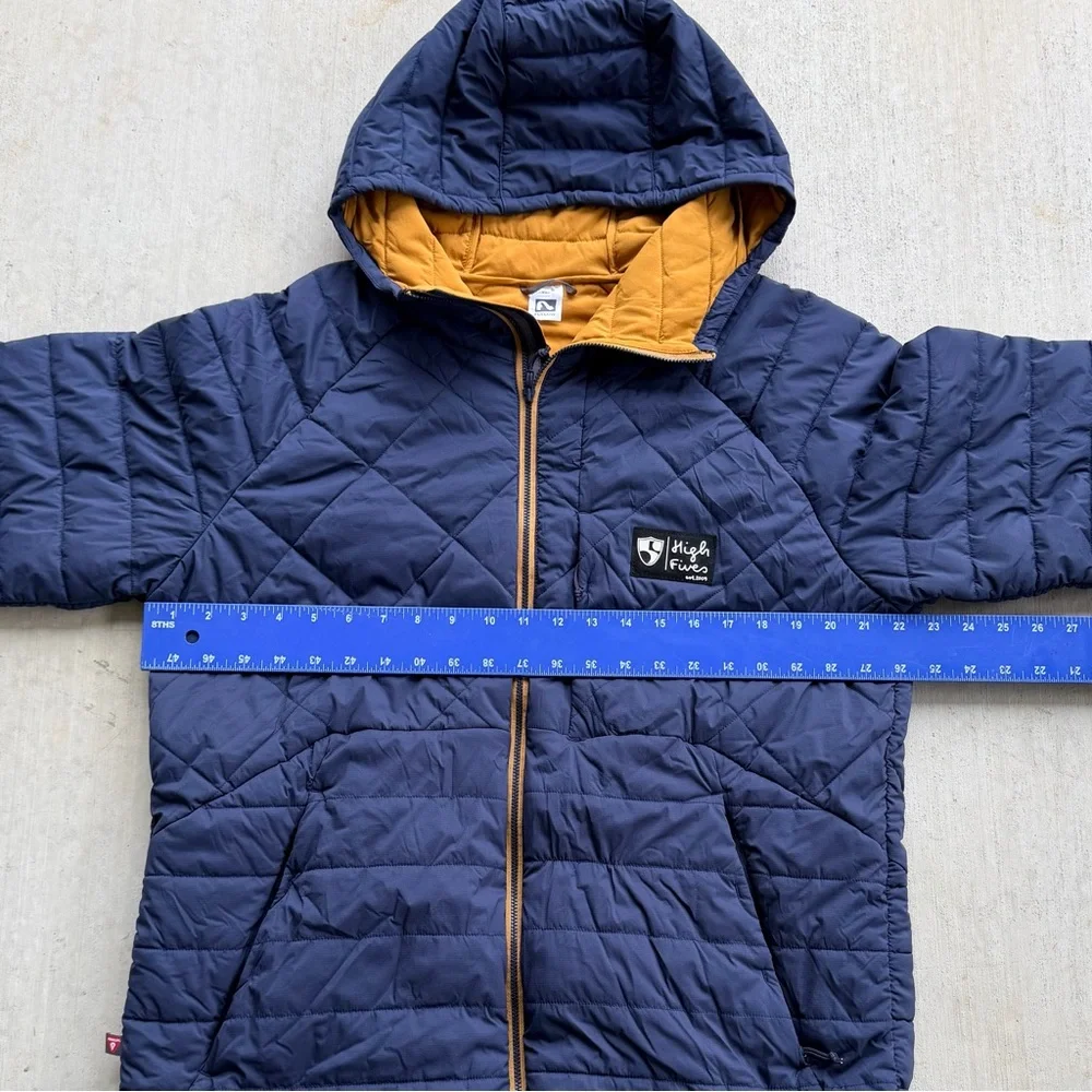 Flylow Quilted Parka Jacket Men Size XL High Fives Blue Outdoor Puffer - Picture 9 of 10